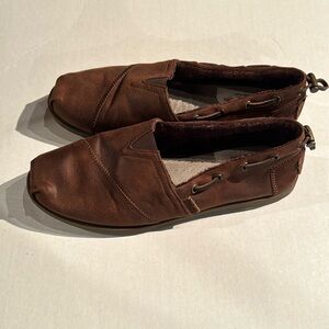 Fleece lined Bobs - brown leather